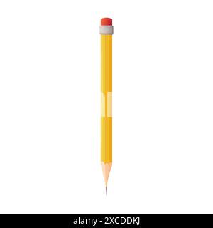 Illustration of a pencil crayon with an eraser. On white isolated Stock Vector