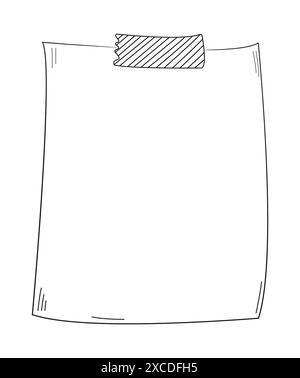 Weekly planner and blank sheets of paper in a doodle style. Pages for To-Do lists, Stock Vector