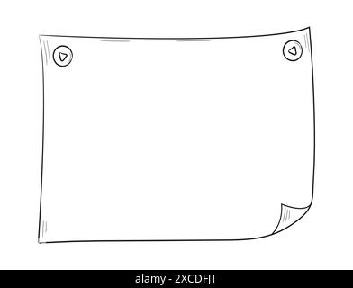 Weekly planner and blank sheets of paper in a doodle style. Pages for To-Do lists, Stock Vector