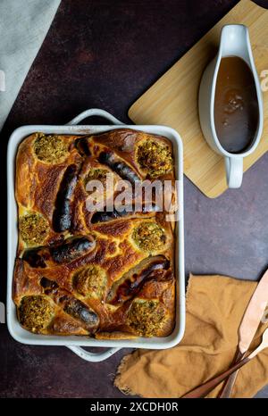 toad in the hole hearty dinner Stock Photo