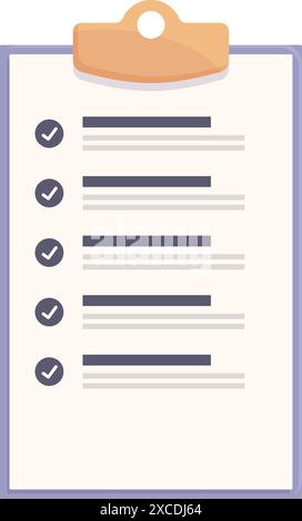 Clipboard is displaying a checklist with checkmarks, representing the completion of tasks in a business or personal context Stock Vector