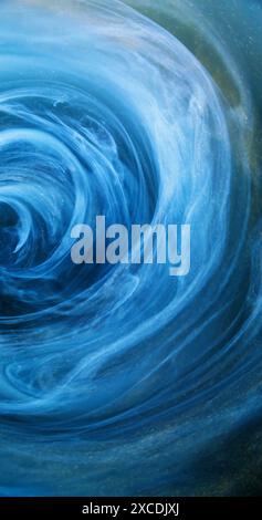 Ink mist. Swirl blue vapor. Defocused color glitter cloud splash ...