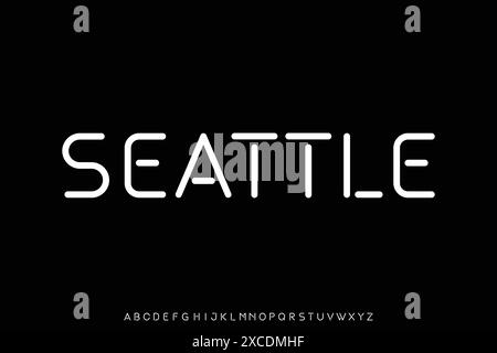 Modern decorative seattle sans serif alphabet display font vector Stock Vector