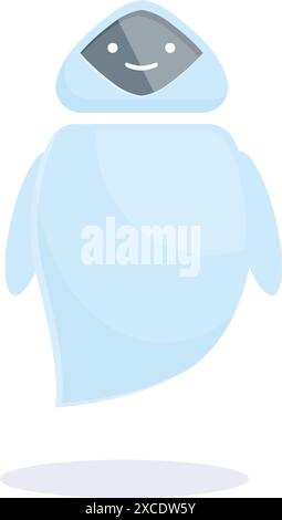 Cartoon ai robot chatbot is floating and smiling Stock Vector