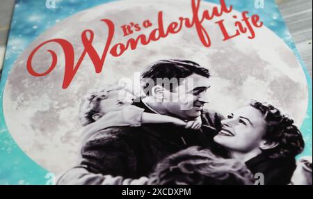 Viersen, Germany - May 9. 2024: Cinema film poster detail from movie It's a Wonderful Life with Donna Reed and James Stewart from 1946 Stock Photo