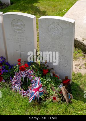 Grave of Captain Noel G. Chavasse V.C. & Bar, M.C. At Brandhoek New Military Cemetery Stock Photo