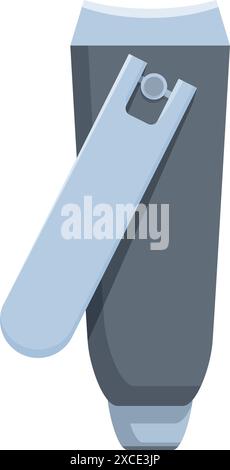 Nail clipper is showing its opened lever for cutting fingernails Stock Vector