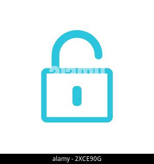 Unlock Simple security padlock. Isolated on white background. From blue icon set Stock Vector