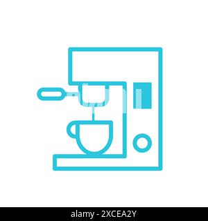 Electric coffee machine icon. Isolated on white background. From blue icon set. Stock Vector