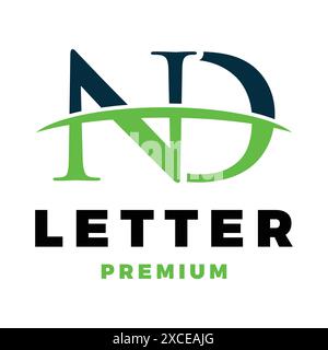 Initial Letter ND or DN Icon Vector Logo Template Illustration Design Stock Vector