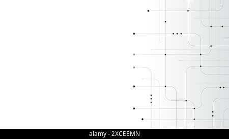 Abstract digital background. Technology background with crossed lines and dots. Stock Vector
