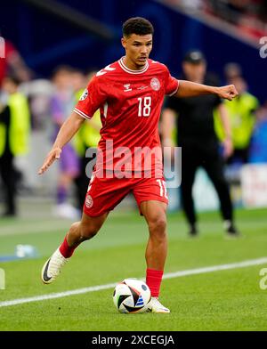 Denmark’s Alexander Bah during the UEFA Euro 2024 match at the ...