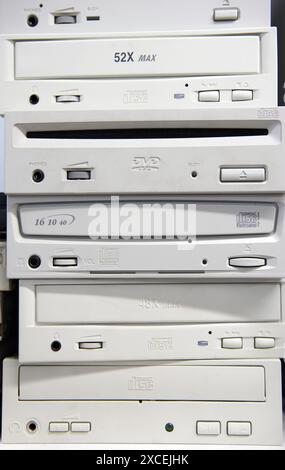 Cd Rom Stack stack of cd roms. CD & DVD disk on white background Stock Photo - Alamy