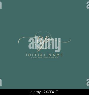 AP Initial handwriting with circle template Stock Vector