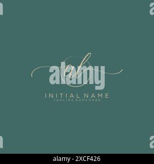 AL Initial handwriting with circle template Stock Vector