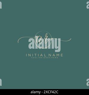 AR Initial handwriting with circle template Stock Vector