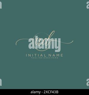 AD Initial handwriting with circle template Stock Vector