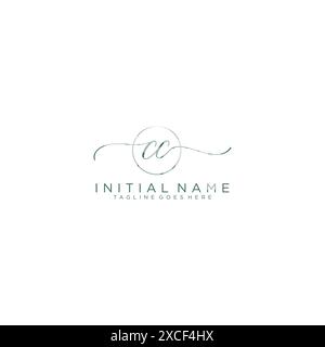CC Initial handwriting with circle template Stock Vector