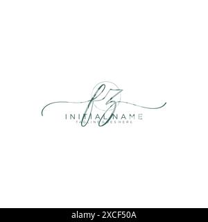 FZ Initial handwriting with circle template Stock Vector