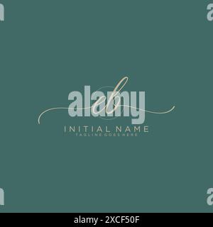 EB Initial handwriting with circle template Stock Vector