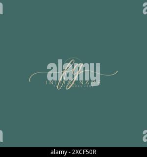 FG Initial handwriting with circle template Stock Vector