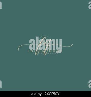 FQ Initial handwriting with circle template Stock Vector