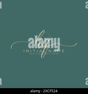 HQ Initial handwriting with circle template Stock Vector