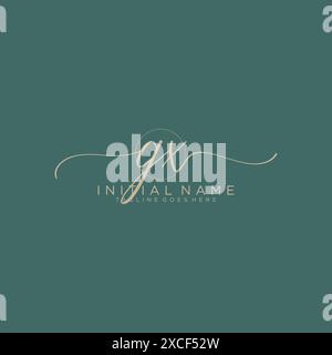 GX Initial handwriting with circle template Stock Vector