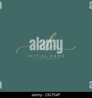 EL Initial handwriting with circle template Stock Vector