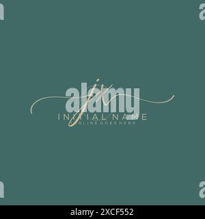 JX Initial handwriting with circle template Stock Vector
