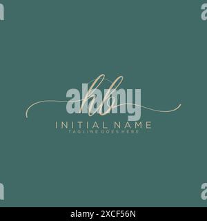 HB Initial handwriting with circle template Stock Vector