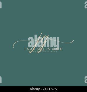 JG Initial handwriting with circle template Stock Vector