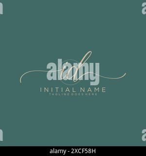 ID Initial handwriting with circle template Stock Vector