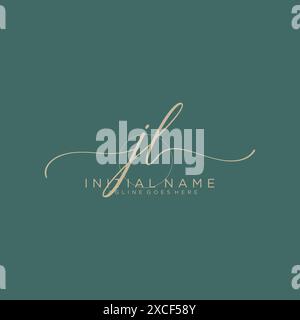 JL Initial handwriting with circle template Stock Vector