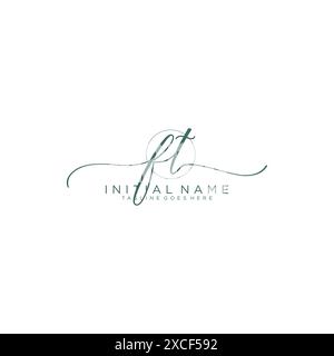 FT Initial handwriting with circle template Stock Vector
