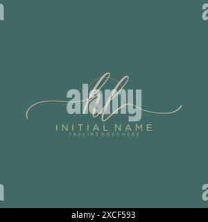 HL Initial handwriting with circle template Stock Vector