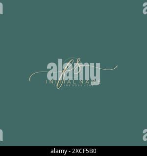 FS Initial handwriting with circle template Stock Vector