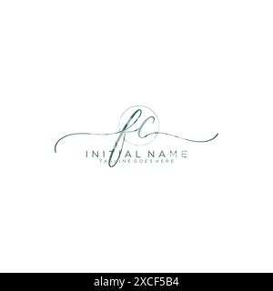 FC handwriting logo with circle template vector logo of initial ...