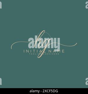 HG Initial handwriting with circle template Stock Vector
