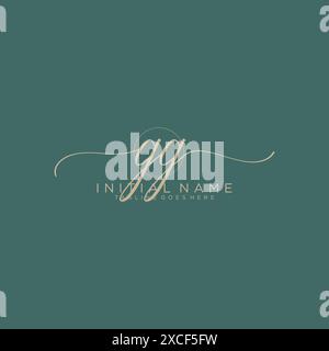 GG Initial handwriting with circle template Stock Vector