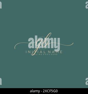 GB Initial handwriting with circle template Stock Vector