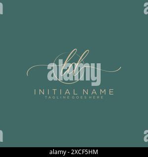 LD Initial handwriting with circle template Stock Vector