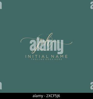 PH Initial handwriting with circle template Stock Vector