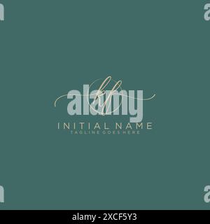 KF Initial handwriting with circle template Stock Vector