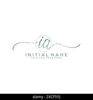 IA Initial handwriting with circle template Stock Vector