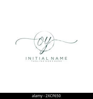 OY handwriting logo with circle template vector logo of initial wedding ...