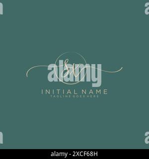 SX Initial handwriting with circle template Stock Vector