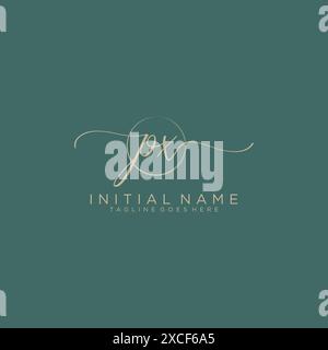 PX Initial handwriting with circle template Stock Vector