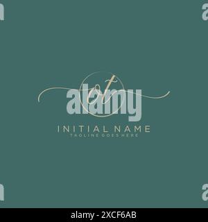 OT Initial handwriting with circle template Stock Vector