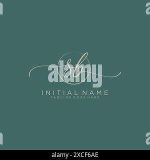SB Initial handwriting with circle template Stock Vector